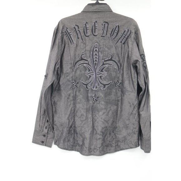 Roar Other - roar men's M freedom embroidered shirt long sleeve button up cotton roll tab